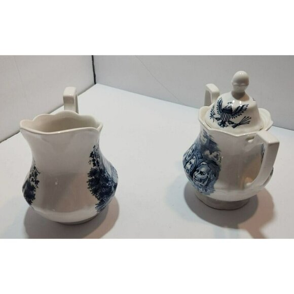 America Hurrah English Ironstone J&G Meakin Sugar Bowl And Creamer Pitcher - Picture 4 of 15